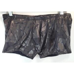 MALE POWER Men’s Med 30" Metallic Boxer Trunks Black – NEW